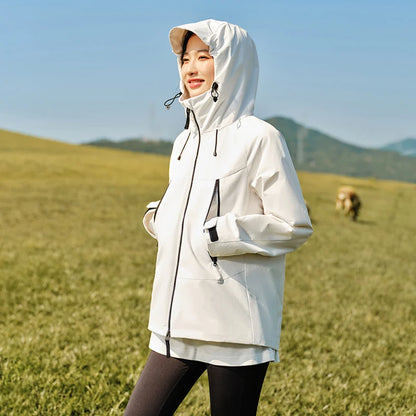 Chaqueta de plumón para mujer, tres en uno, impermeable, cortavientos, transpirable y transpirable, de invierno, de dos piezas.