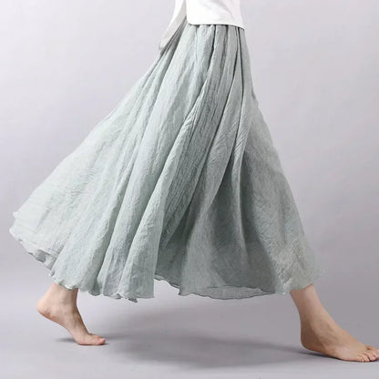 Faldas para mujer, estilo bohemio playero, corte A, doble capa, cintura elástica, largas, cómodas y con temperamento.