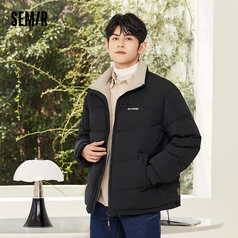 Down Jacket  Winter New Three-Proof Top Contrasted Color Versatile Genderless Texture Jacket