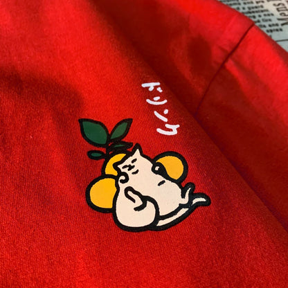 Camiseta holgada informal de manga corta con estampado de gato japonés para hombre y mujer, ropa de calle de algodón, estilo Harajuku