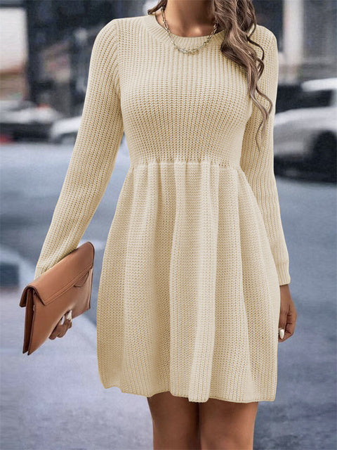 High Waist Hollow Out Fashion Mini Dress Female Elegant Patchwork Solid Pleated Party Dress Slim Long Sleeve Women Dress