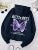 Hermosa sudadera con estampado de mariposa morada para mujer, sudadera con bolsillo de forro polar, sudadera informal sencilla, ropa de calle holgada de otoño para mujer