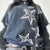 Camiseta vintage grunge emo Y2K de los años 2000, estilo cross cyber goth, con retazos, de manga larga, estilo e-girl, estilo gótico harajuku, holgada, para mujer y hombre.