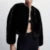 Abrigo de piel sintética corto, cálido y acogedor, de marca de moda, color negro, para mujer, elegante, de invierno, para chicas, de moda urbana, de lujo, chaqueta de piel corta.