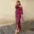 Conjunto de falda y top con estampado vintage para mujer, de un solo hombro, manga larga, cintura alta, dobladillo con volantes, falda con abertura alta, trajes de playa para vacaciones.