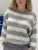 Suéter de punto para mujer, jersey de rayas con agujeros, holgado, con contraste, de manga larga, con retazos, para otoño