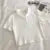 Camisa corta de cuello polo de punto para mujer, blusa básica juvenil de manga corta de color liso para verano