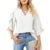 Blusas de verano para mujer, camisas casuales para dama, blusas de color liso con cuello en V y mangas cortas acampanadas