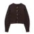 Elegant Brown Skirt Suits Knitted O-Neck Long Sleeve Metal Button Cardigan High Waist A-line Mini Skirts 2025 Spring Lady Outfit