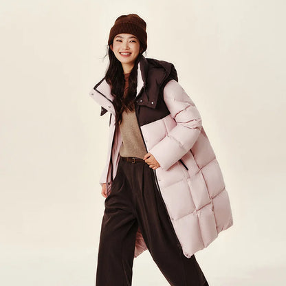 Down Jacket Women Long Length Water-Repellent  New Winter Detachable Hood Winter Clothing