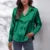 Camisa de satén de primavera para mujer, blusa holgada con botones, camisa de manga larga de seda sintética para mujer DF4972