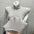 Camiseta fina y suave de manga larga americana con cuello alto y perspectiva ajustada para mujer, ropa de calle sexy