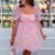 Vestido de princesa de tul con mangas abullonadas estilo kawaii para mujer, minivestido vintage con hombros descubiertos y cuello cuadrado, de malla abullonada, para fiesta, graduación y noche.
