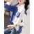 Blusas de mujer estilo primavera otoño, camisas casuales para dama, manga larga, cuello vuelto, patchwork, blusas estampadas, blusas, tops DF4852