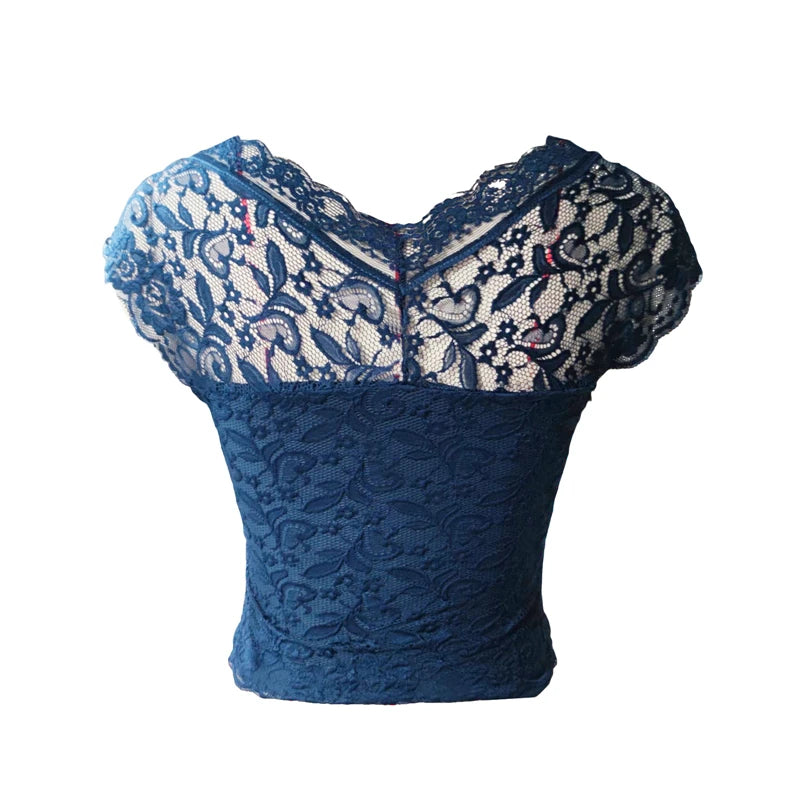 Top corto de encaje Y2K de los años 2000 con cuello en V y sin mangas para mujer, camiseta de estilo dulce, ropa de calle Kawaii E Girl