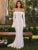 Floral Lace Off-shoulder Maxi Dress For Women White Strapless Backless Long Sleeve Bodycon Club Party Sexy Long Dress