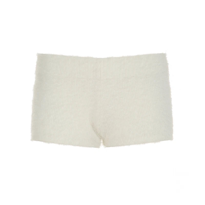 Pantalones cortos de piel sintética, suaves, sencillos y modernos para mujer, a la moda, elegantes, cálidos y lisos.