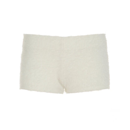 Pantalones cortos de piel sintética, suaves, sencillos y modernos para mujer, a la moda, elegantes, cálidos y lisos.