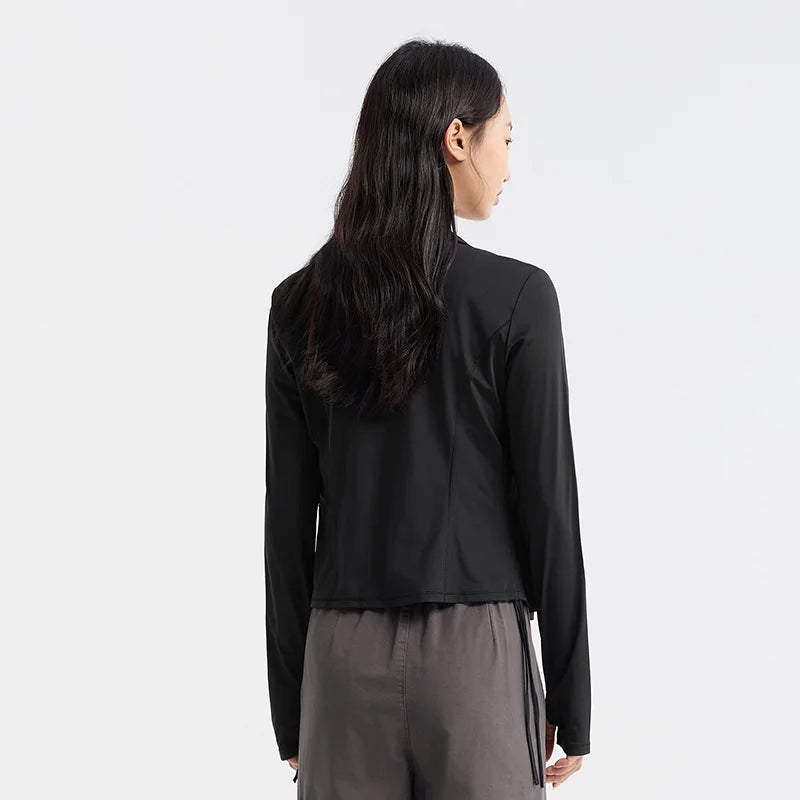 Original Yarn Sunscreen Jacket Female Tight  Summer Cool Feeling Short Thin Sunscreen Jacket Ice Silk Sunscreen