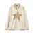 Abrigo de mujer de largo medio de gamuza sintética, chaqueta holgada de color contrastante, abrigo de béisbol con estrellas estilo retro americano con letras de otoño