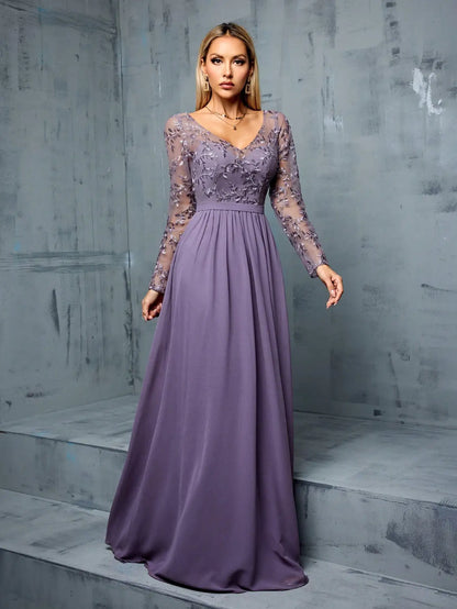 Vestido de cena para mujer (industria pesada) Vestido de noche Vestido de baile Vestido de fiesta Vestido de dama de honor