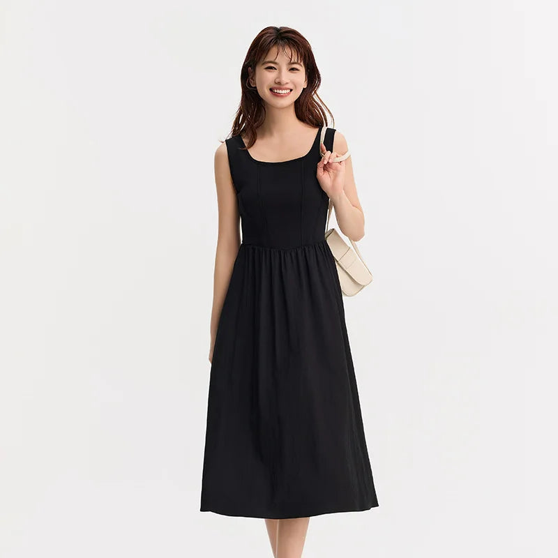 Vestido de verano para mujer, elegante y ajustado, con textura de patchwork, midi, novedad