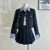 Korean Fashion Elegant Two-piece Skirt Set Women Single Breasted Crop Top Pleated Mini Skirt Preppy Style Autumn New Outfits