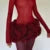 Conjunto de falda y top de tubo con flores 3D rojas navideñas para mujer, falda corta con estampado floral y vendaje ajustable, ideal para fiestas.