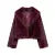 Abrigo corto de piel sintética con solapa marrón para mujer, chaqueta holgada gruesa y cálida de manga larga y esponjosa, ropa de calle para otoño e invierno.