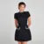 Elegante vestido de fiesta corto de tweed para mujer, manga larga, cuello cuadrado, bolsillo falso, vestidos de noche de otoño, brillantes, ajustados, de corte A.