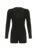 Mono negro sexy ajustado con gancho hueco en la parte delantera para mujer, mono negro liso con cuello redondo y manga larga para otoño e invierno, trajes básicos de baddie.