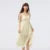 Vestido de mujer de gasa con tirantes altos y abertura, vestido de verano nuevo Sen Slim Fit con flores fragmentadas, suave