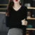 Suéter de mujer, jersey de manga larga de punto, cuello en V, suéter de moda para mujer, ropa básica de invierno para mujer, suéter liso OL DF4933