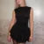 Vestidos elegantes para mujer, sexys, de color liso, cuello redondo, sin mangas, con dobladillo con volantes, vestidos de fiesta para salir, ropa de club.