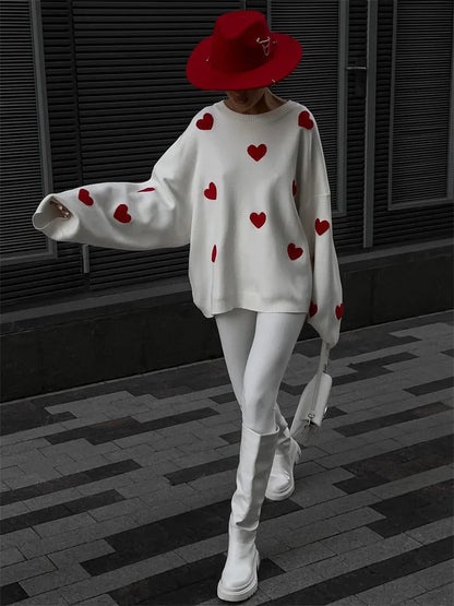 Suéter de punto para mujer, jersey holgado de otoño a la moda con retazos, manga larga, informal, de punto, ropa de calle, jersey de contraste para mujer