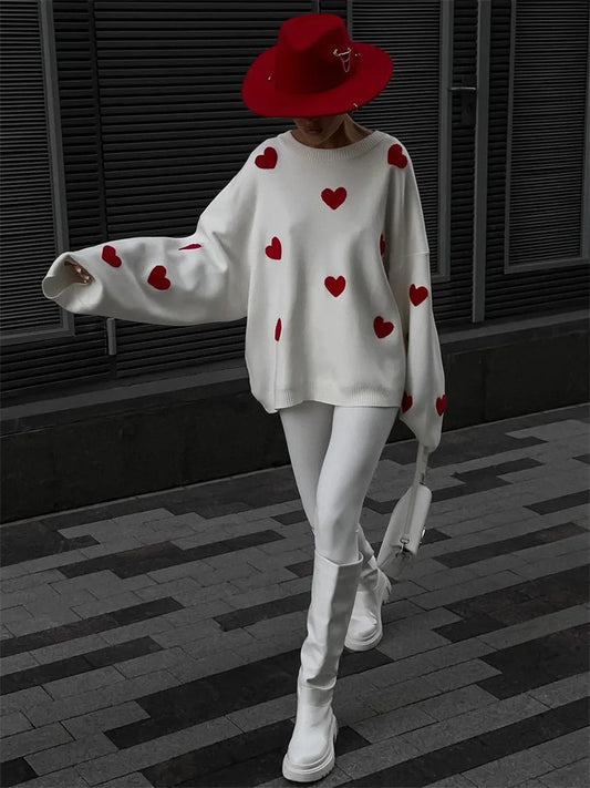 Suéter de punto para mujer, jersey holgado de otoño a la moda con retazos, manga larga, informal, de punto, ropa de calle, jersey de contraste para mujer
