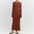 Women Elegant Ribbed Knit Full Sleeve Maxi Dress Crew Neck Bodycon Pencil Long Dress Tie Waist Dress 90s Vintage Streetwear