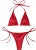 Sexy Women’s Metallic Halter Top Two Piece Swimsuit Tie Side Triangle Bikini Summer Solid Bathing Suit Beachwear Bikini Set