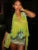 Tops elegantes y sexys para mujer, nuevos e impresionantes, con efecto tie-dye, vendaje con cuello colgante, cintas, chaleco sin espalda, ropa de club Y2K para mujer