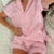 Conjunto de 2 piezas con estampado de estrellas y corazones kawaii, ropa de estar por casa, blusa de manga corta a rayas con botones, camiseta y pantalones cortos, pijamas coreanos para mujer