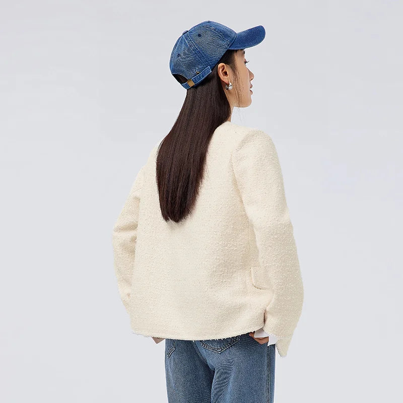 Chaqueta elegante y suave para mujer, con cuello en V, ideal para el día a día, primavera y otoño.