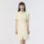 Dress Women Puff Sleeves Sweet Gentle  Summer New Temperament Solid Color Exquisite Shirt Dress