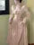 Vestidos midi de princesa de otoño para mujer, cuello cuadrado, cintura estrecha, mangas abullonadas, ropa vintage elegante para mujer, vestido de una pieza