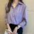 Blusas de estilo primavera otoño para mujer, camisas informales de manga larga con cuello vuelto, blusas de color liso, blusas