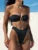 Sexy Bikini Set Bandeau Strapless Wrinkled Bikini Women Swimwear Female Swimsuit Bikini set Bather Bathing Suit