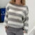 Suéteres de punto holgados a rayas para mujer, moda de otoño y primavera, de manga larga, estilo vintage grunge Y2K, ropa preppy