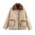 Parkas acolchadas de leopardo de doble cara para mujer, abrigo vintage de polar con solapa y botones, de manga larga, ropa de abrigo gruesa y cálida para mujer 2025
