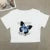 Camiseta de algodón de manga corta con hombros descubiertos para mujer, nueva camiseta de verano de Spice Girls, de cintura alta, ajustada, corta, dulce y picante.