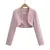 Autumn V neck Open stitching Cropped Blazer Women Full Sleeve Short Suits Fashion Outerwear