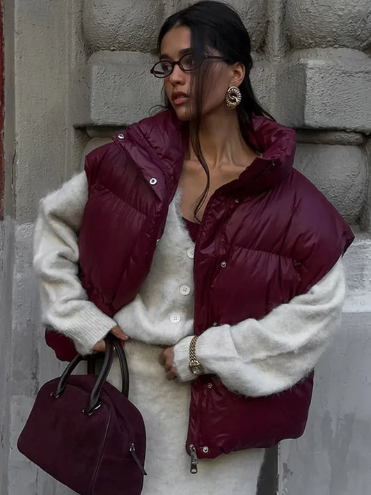 Casual Fluffy Zipper Vest Coats Women Vintage Loose Lapel Sleeveless Single Breasted Jacket Lady Winter Versatile Simple Outwear